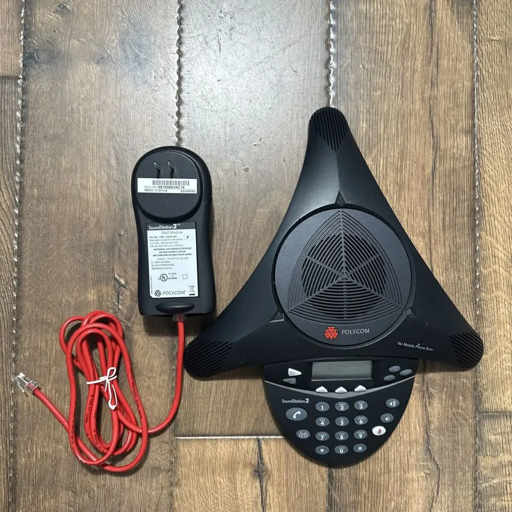 Polycom SoundStation 2 Corded Conference Phone Non-Expandable With Power Plug
